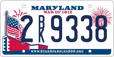 MD license plate 2BK9338