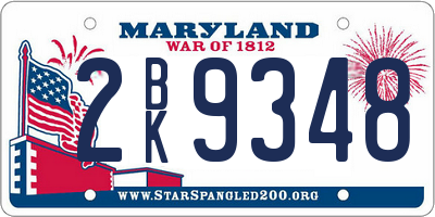 MD license plate 2BK9348