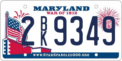 MD license plate 2BK9349