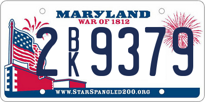 MD license plate 2BK9379