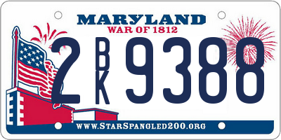 MD license plate 2BK9388