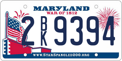 MD license plate 2BK9394