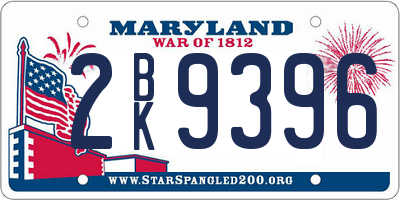 MD license plate 2BK9396