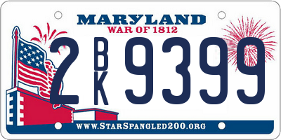 MD license plate 2BK9399