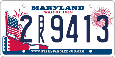 MD license plate 2BK9413