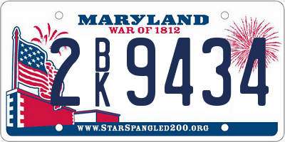 MD license plate 2BK9434