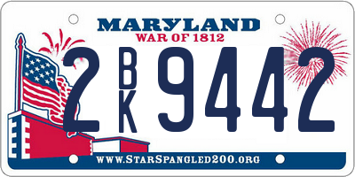 MD license plate 2BK9442