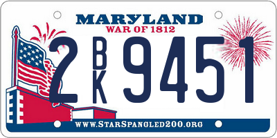 MD license plate 2BK9451