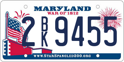 MD license plate 2BK9455