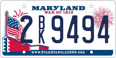 MD license plate 2BK9494