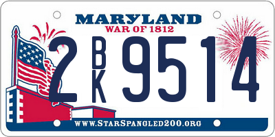 MD license plate 2BK9514