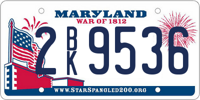 MD license plate 2BK9536