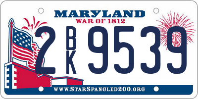 MD license plate 2BK9539