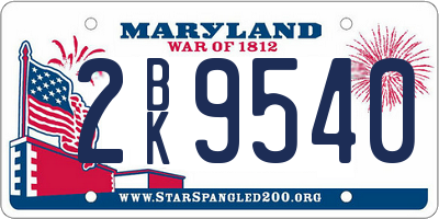 MD license plate 2BK9540