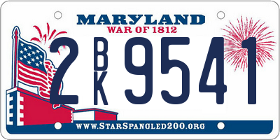 MD license plate 2BK9541