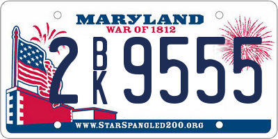 MD license plate 2BK9555