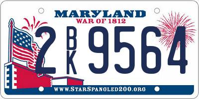 MD license plate 2BK9564