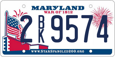 MD license plate 2BK9574