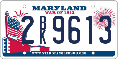 MD license plate 2BK9613