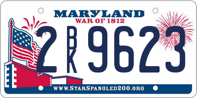 MD license plate 2BK9623