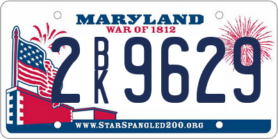 MD license plate 2BK9629