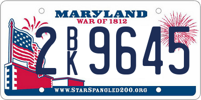 MD license plate 2BK9645