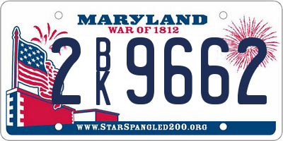 MD license plate 2BK9662