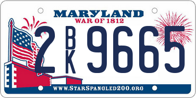 MD license plate 2BK9665