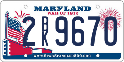 MD license plate 2BK9670