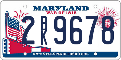 MD license plate 2BK9678
