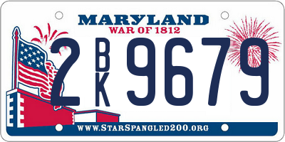 MD license plate 2BK9679