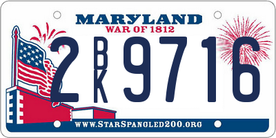 MD license plate 2BK9716