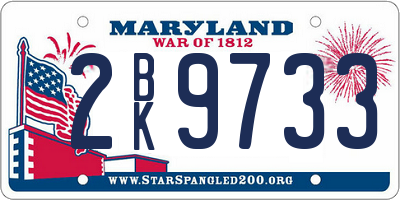 MD license plate 2BK9733
