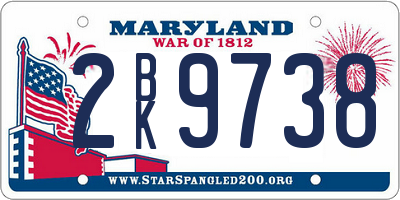 MD license plate 2BK9738