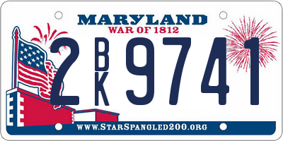 MD license plate 2BK9741