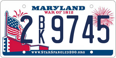 MD license plate 2BK9745