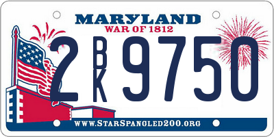 MD license plate 2BK9750