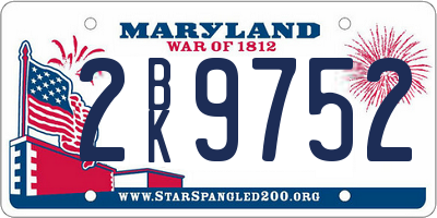 MD license plate 2BK9752