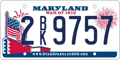 MD license plate 2BK9757