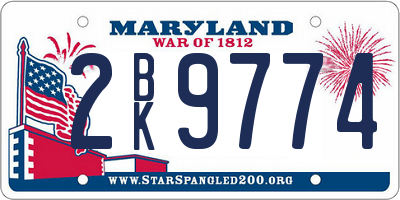 MD license plate 2BK9774