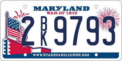 MD license plate 2BK9793