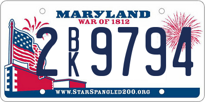 MD license plate 2BK9794