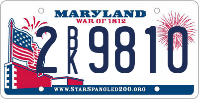 MD license plate 2BK9810