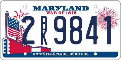 MD license plate 2BK9841