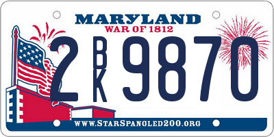 MD license plate 2BK9870