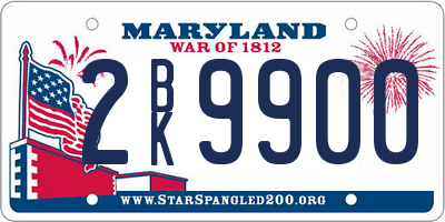MD license plate 2BK9900