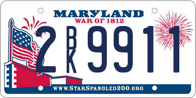 MD license plate 2BK9911
