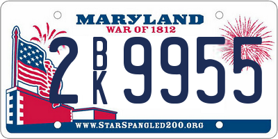 MD license plate 2BK9955
