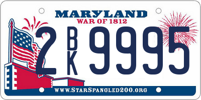 MD license plate 2BK9995