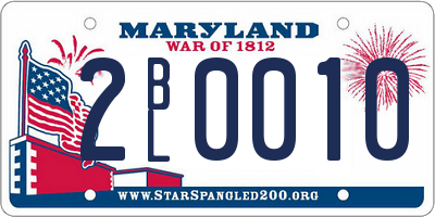 MD license plate 2BL0010